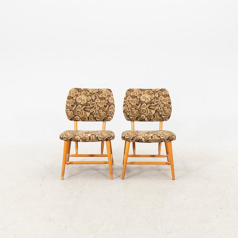 A pair of mid 20th century easy chairs from Engen, Örkelljunga, Seden.