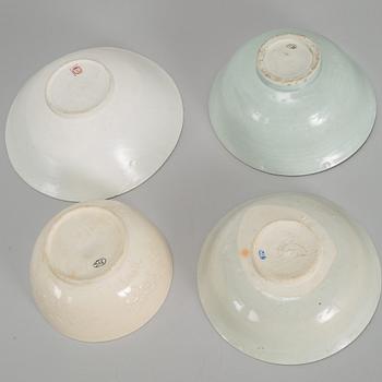 A group of white glazed bowls, South East Asia, 16/19th Century.