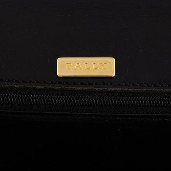 Bally, a black leather bag.