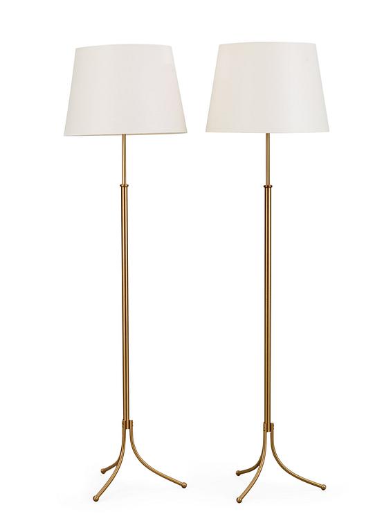 A pair of Josef Frank brass floor lamps, Svenskt Tenn, model 2326/2.