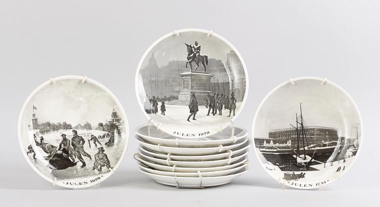 PARTI JULTALLRIKAR, 10 st, porslin, Gustavsberg, 1973-1982.