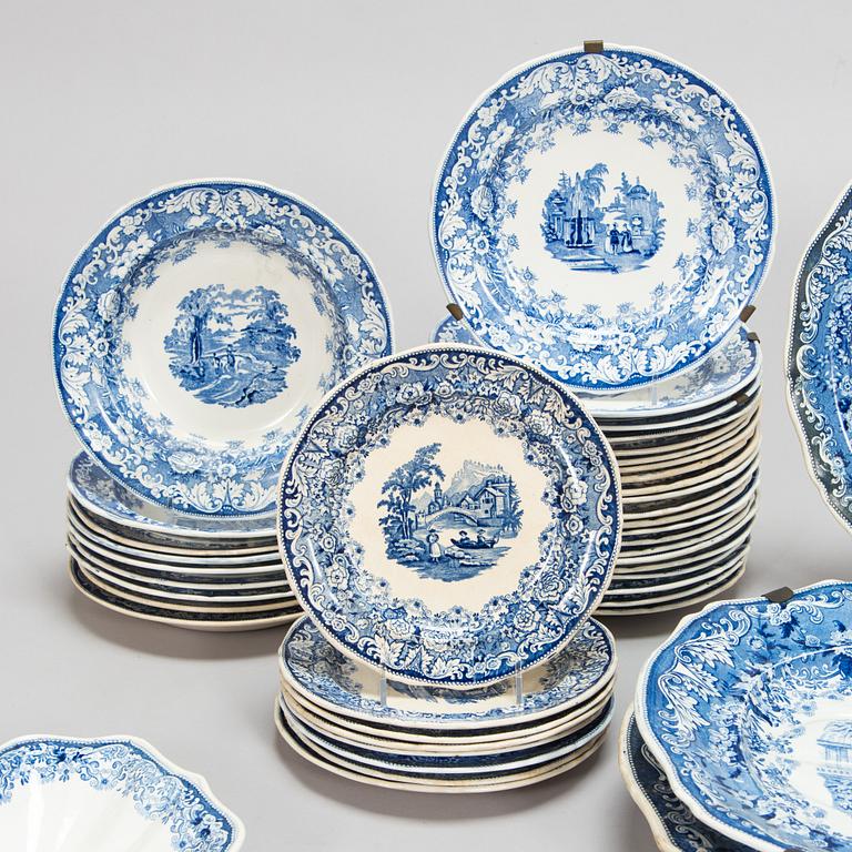 A 49 piece dinner service from Suotniemi Faience and Porcelain Factory, 1842-93, Käkisalmi Finland.