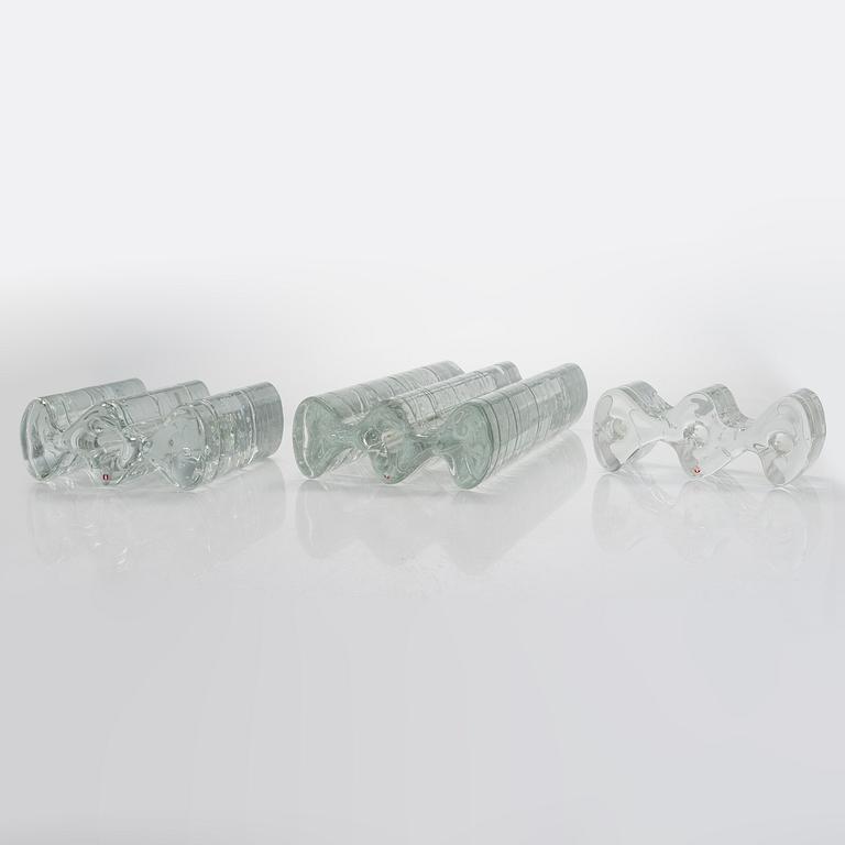 Timo Sarpaneva, Glasskulptur / ljusstakar, 3 st. Arkipelago-serien. Sign. Timo Sarpaneva.