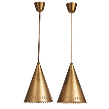 380. Harald Notini, taklampor, ett par, modell "11773", Arvid Böhlmarks Lampfabrik, Stockholm, 1940-50-tal.