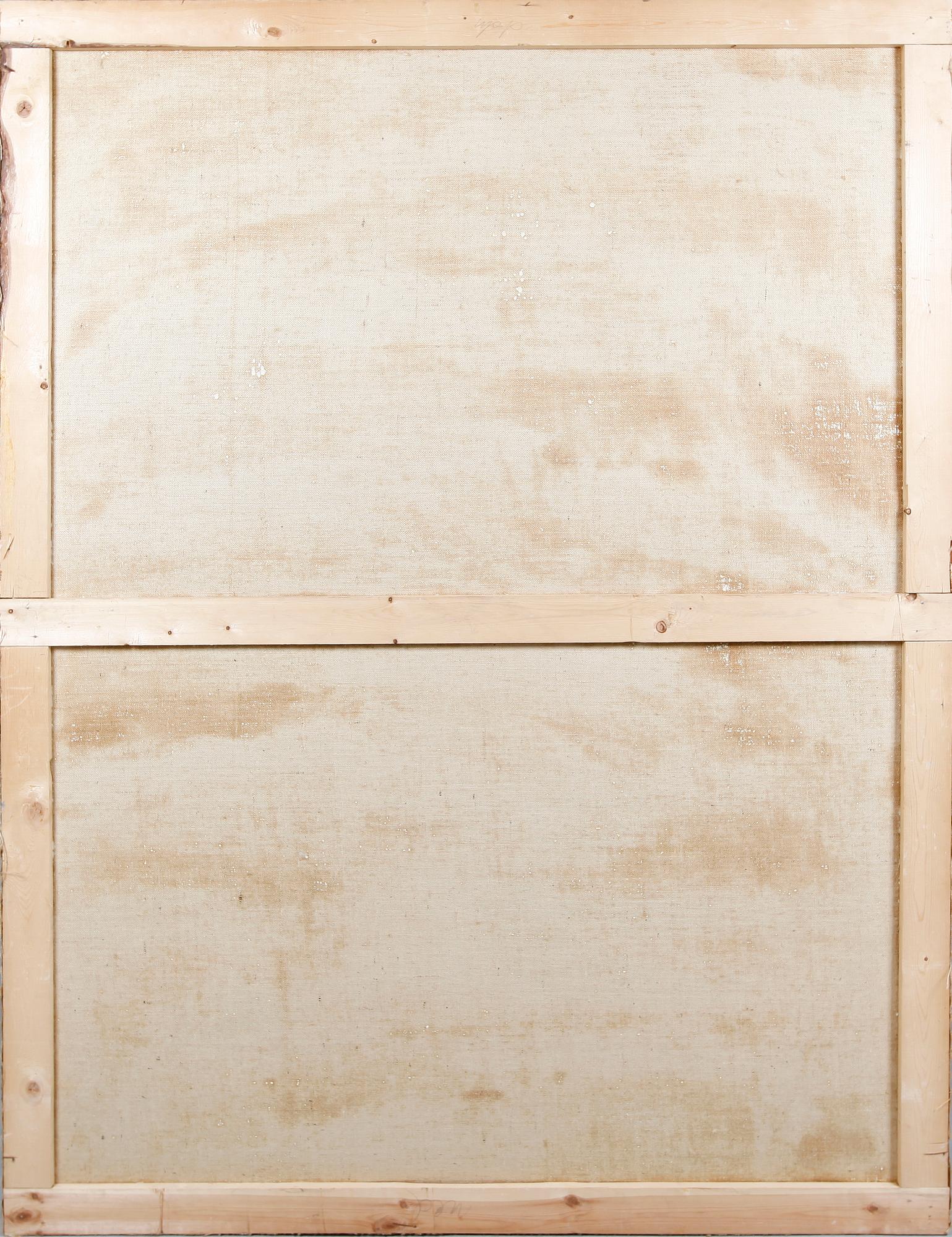 VÄGGFÄLT, 2 st, olja på duk, 1900-talets mitt.