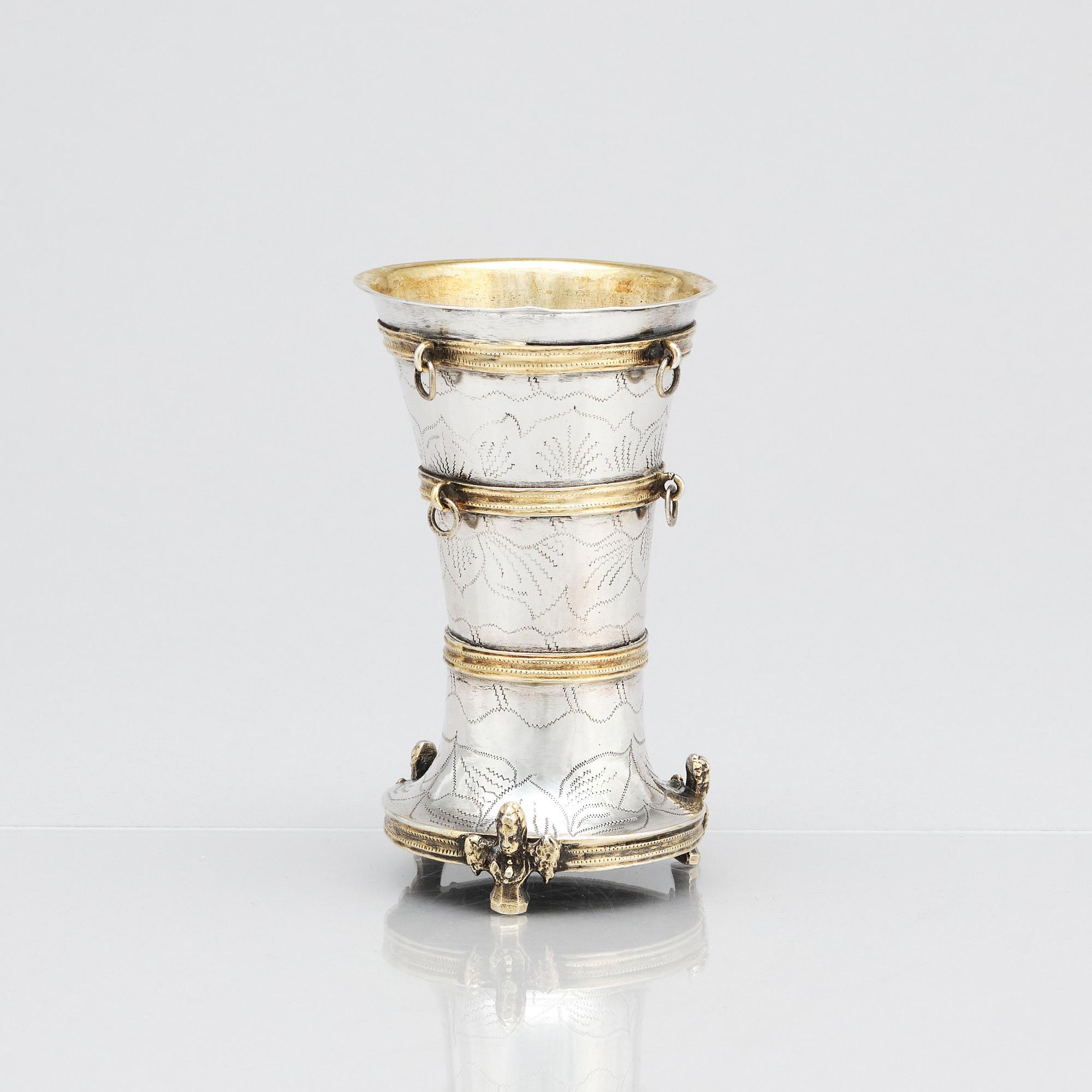 A Swedish Parcel-Gilt Silver Beaker, mark of Olof Löfvander d.ä., Luleå (1752-1784 (1789)).