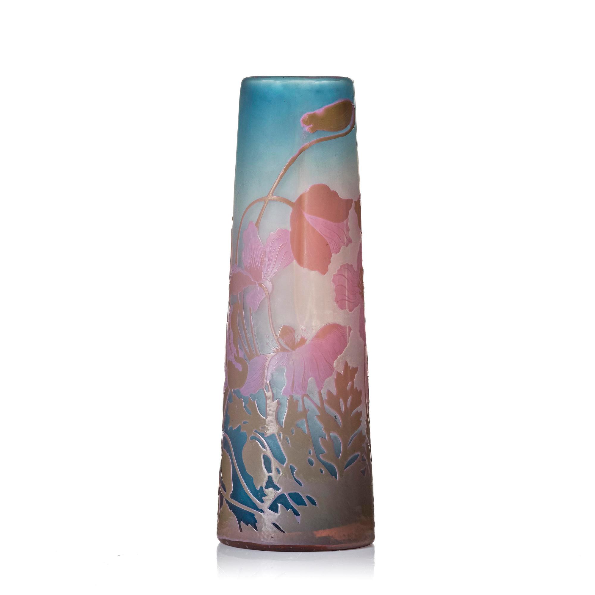 Emile Gallé, an Art Nouveau cameo glass vase, Nancy, France.