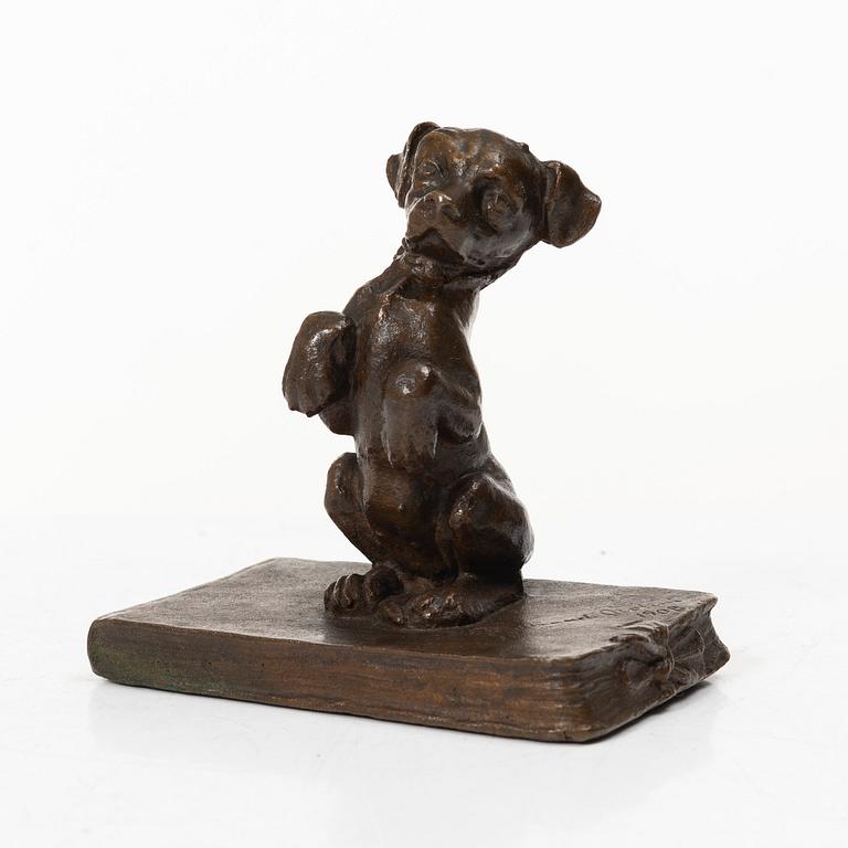 Ferdinand Notini, a bronze sculpture/paper weight, signed, 1908.