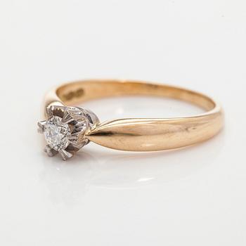 Ring, briljantslipad diamant, 14K guld, Kultakeskus 2006.