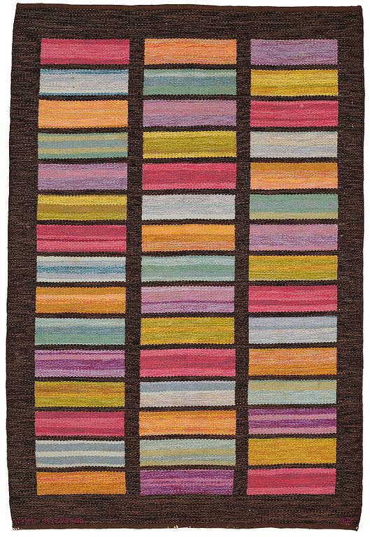 Matta, rölakan, ca 200,5-202 x 133,5-136 cm, signerad Agda Österberg och MB.