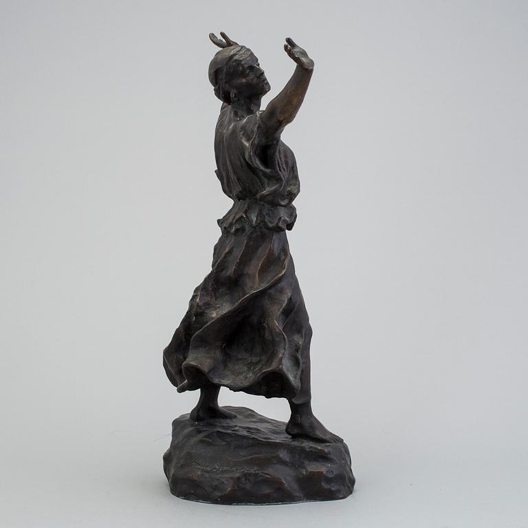 GERDA SPRINCHORN, skulptur, mörkpatinerad brons, signerad Gerda Sprinchorn. Gjutarstämpel Herman Bergman fud.