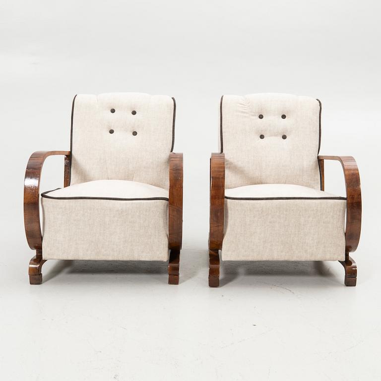 A pair of Art Deco armchairs, 20th century.