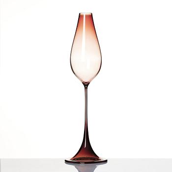 Nils Landberg, a 'Tulip' glass goblet, Orrefors, Sweden 1950s.
