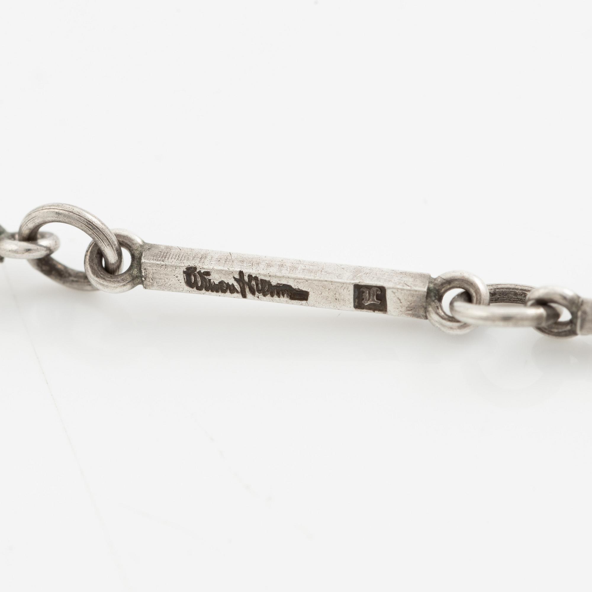 Wiwen Nilsson, a necklace, sterling silver with step-cut rock crystal, Lund 1974.