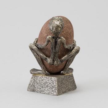 HENRY GUSTAFSSON, a stone and pewter sculpture, signed.