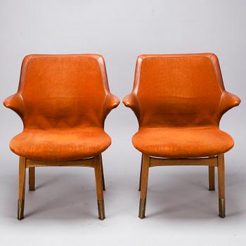 STOLAR, ett par, "Lulu" design Ilmari Tapiovaara, märkta Asko, 1960-tal.