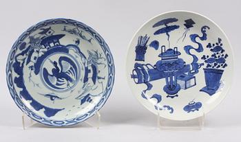 TALLRIKAR, 2 st, porslin, Kina 1800-talets slut.