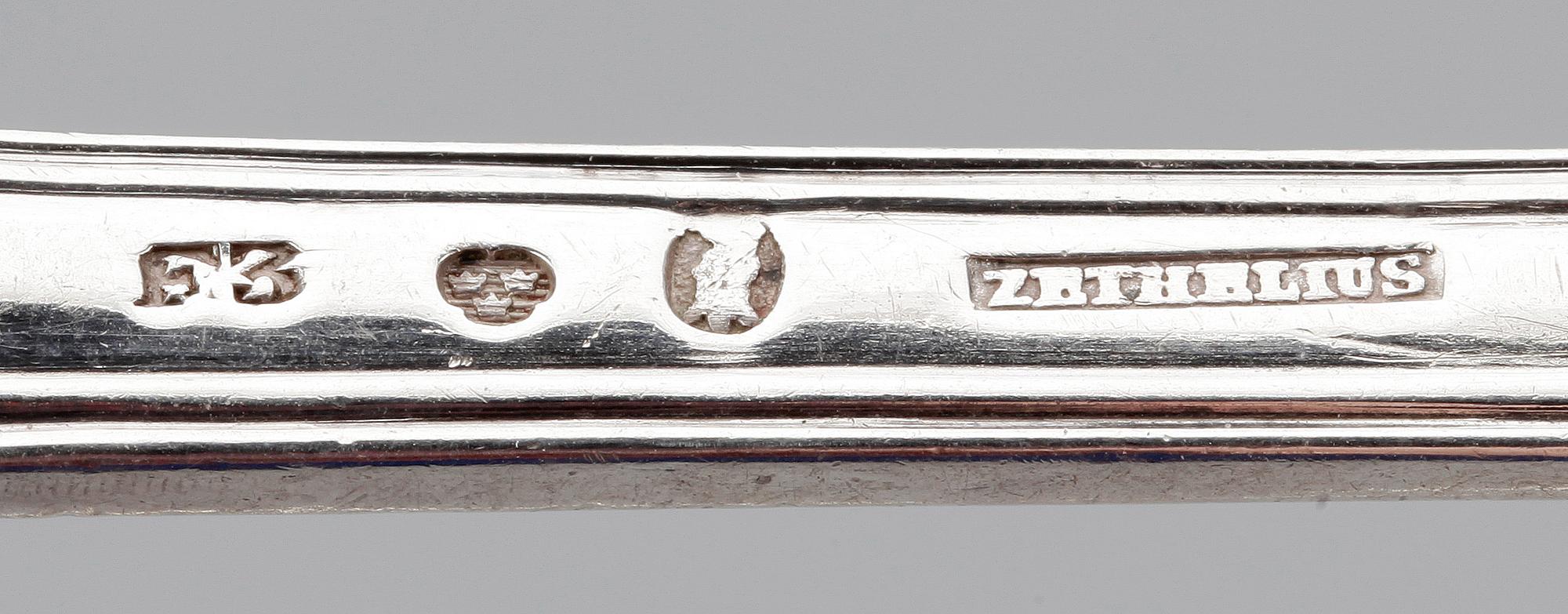 BESTICK, 4 st, silver, "Svensk rund", Pehr Zethelius, Stockholm, 1812. Tot ca 295 gr.
