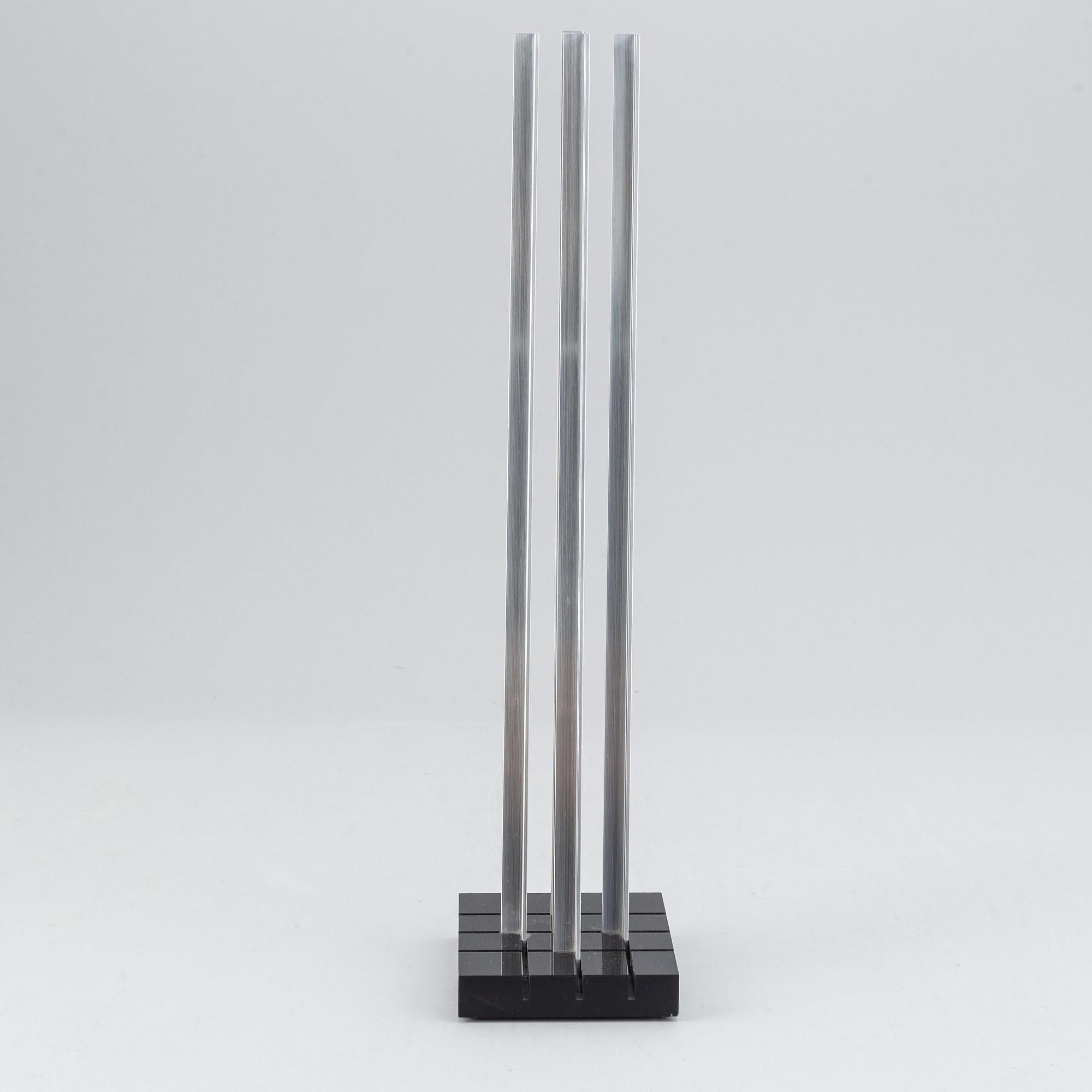 Lars-Erik Falk, sculpture, aluminium and black plexi glass, signed and dated 1993.