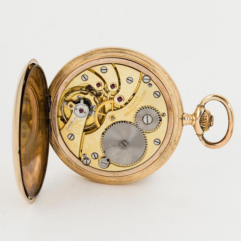 RECORD WATCH Co. Genève, pocketwatch, 50,5 mm, hunter.