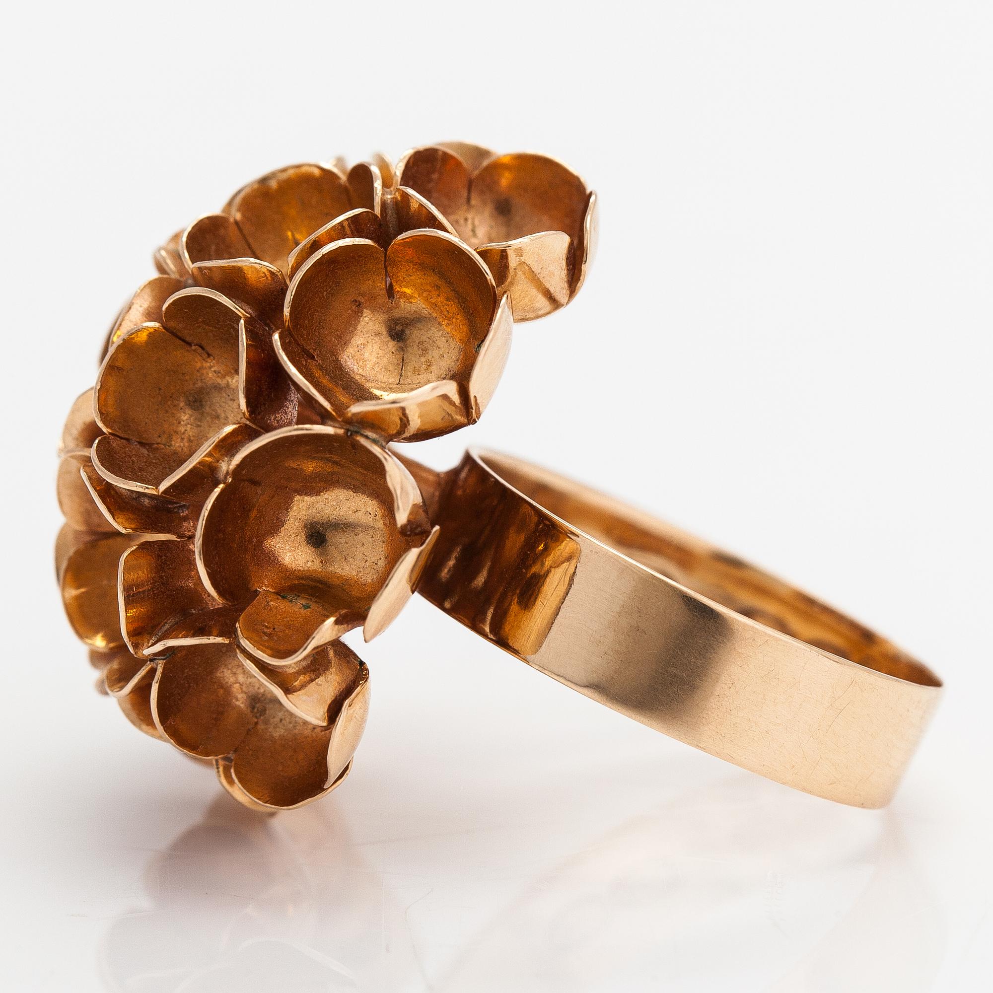 Ring "Kevät", 14K guld. Westerback, Helsingfors 1971.