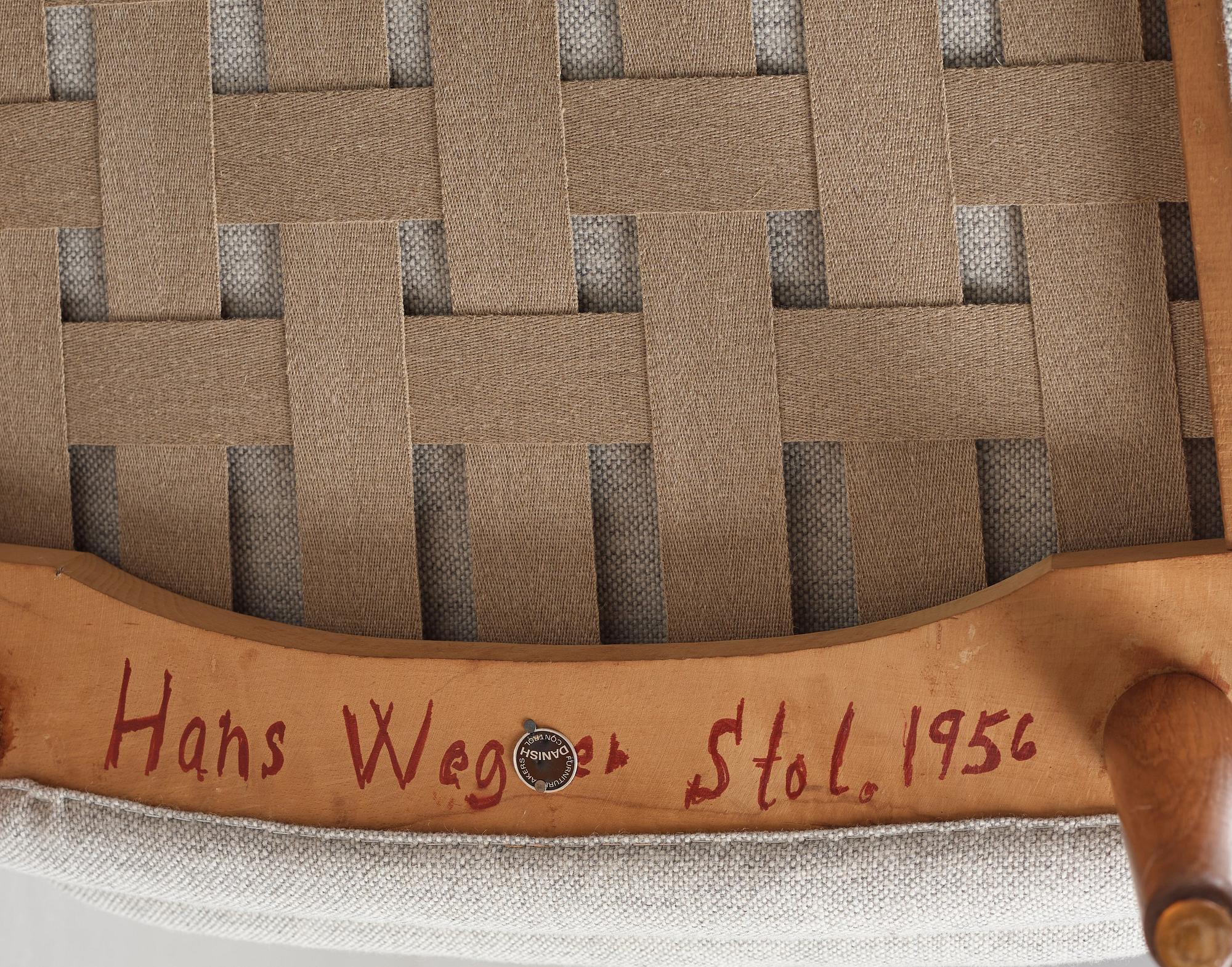 Hans J. Wegner, fåtölj samt fotpall, "Bamse", AP-stolen, Danmark.