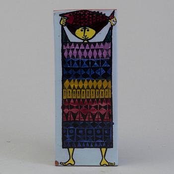 STIG LINDBERG, a stoneware bowls and a vase, 'Reptil' and 'Karneval' from Gustavsberg.