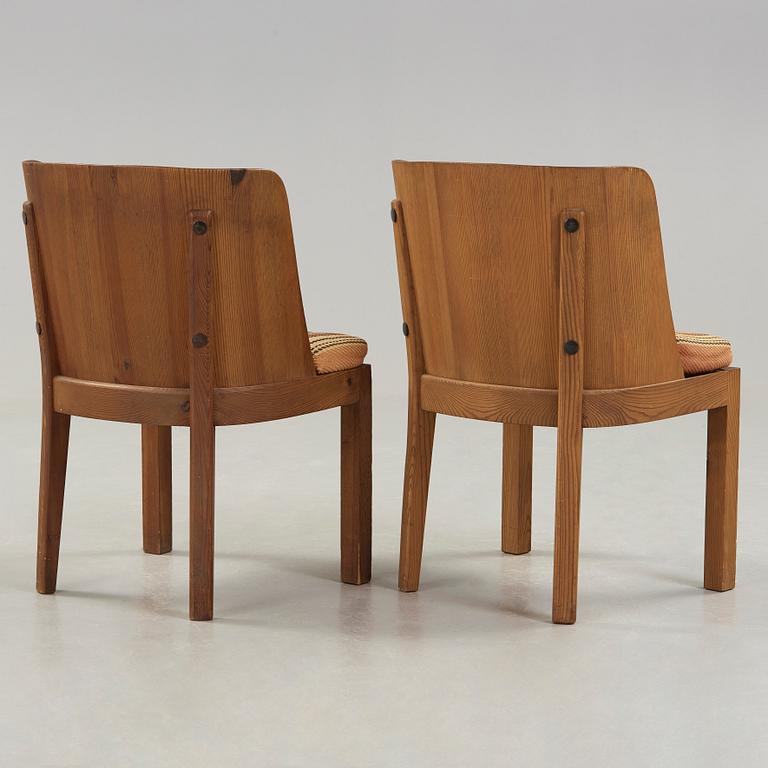 A pair of 'Lovö' stained pine armchairs, Nordiska Kompaniet, Sweden 1930's.