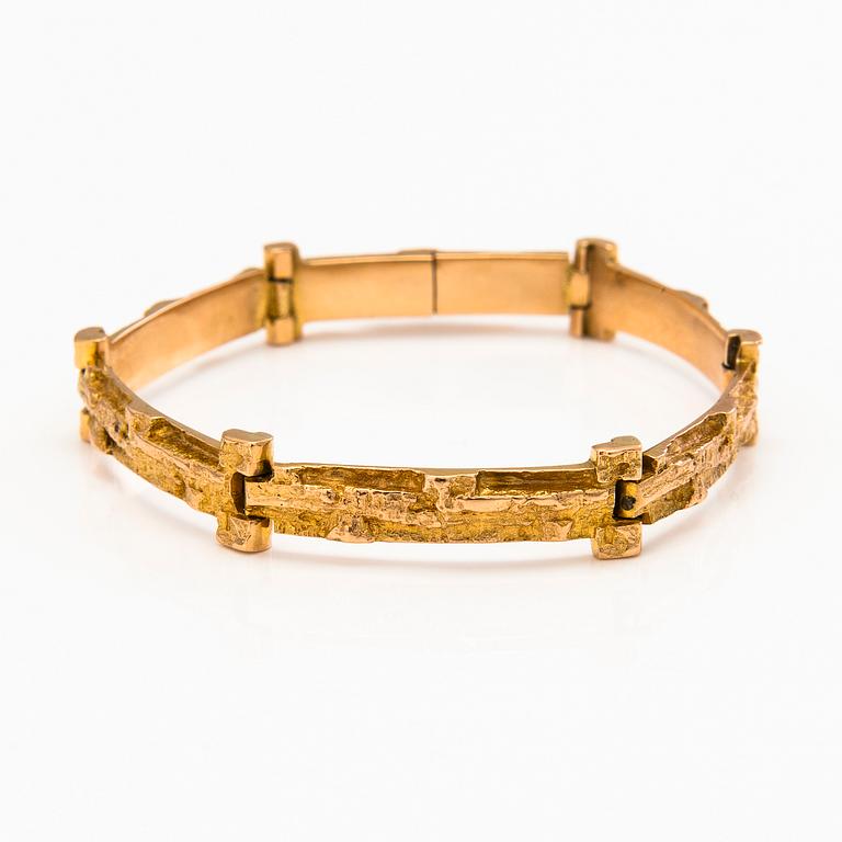 BJÖRN WECKSTRÖM, ARMBAND, "Tundra", 14K guld, Lapponia 1966.