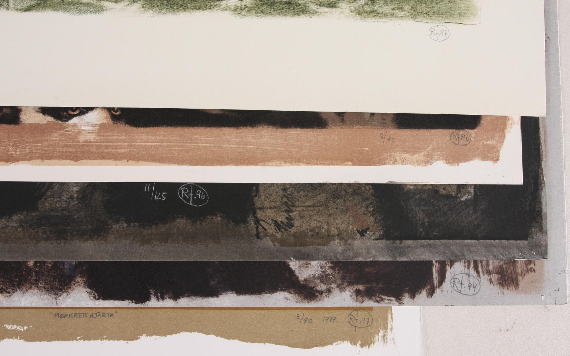 FRIBERG, ROJ, litografier, 5 st.