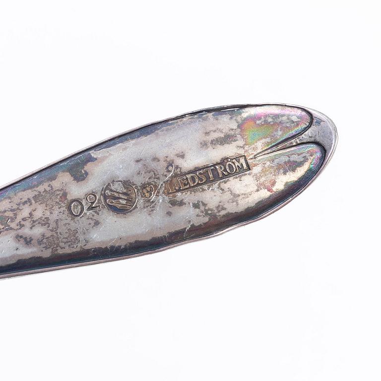 Eight silver spoons, 18th/19th century, including with mark of Jacob Edström, Borås 1796.