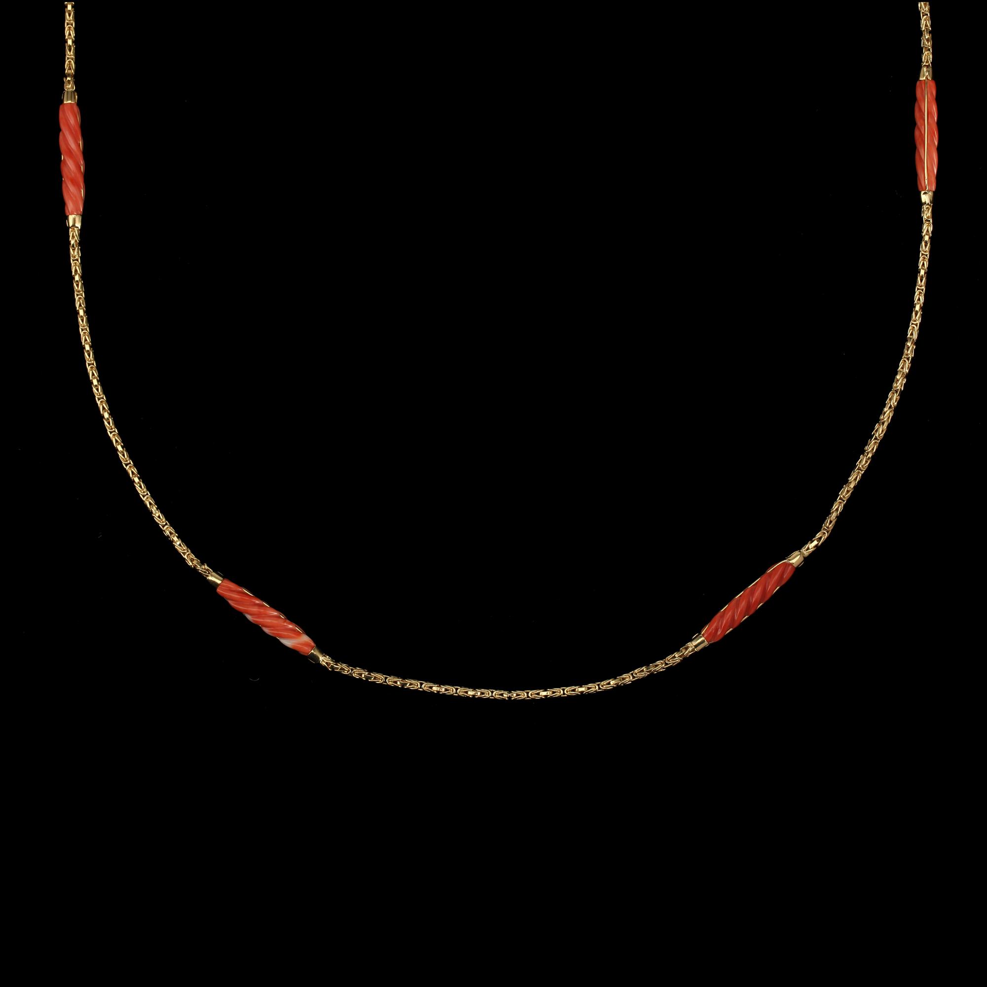 A coral necklace.