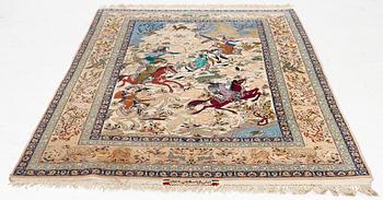 Matta, Isfahan, figural, signerad, ca 240 x 150 cm.