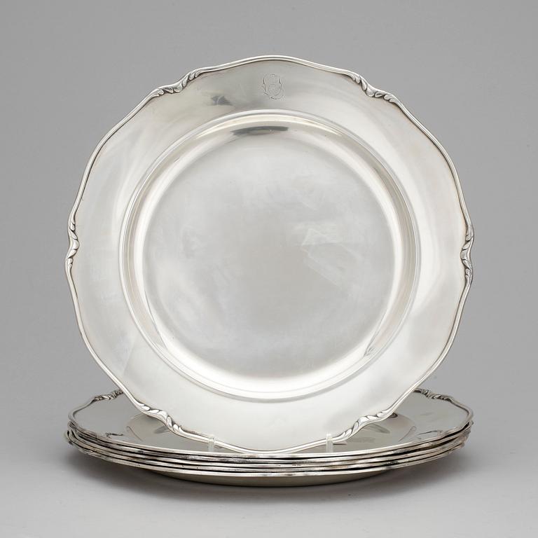 KUVERTTALLRIKAR, 6 st, silver, WA. Bolin, Stockholm 1940. Tot ca 2570 gram.