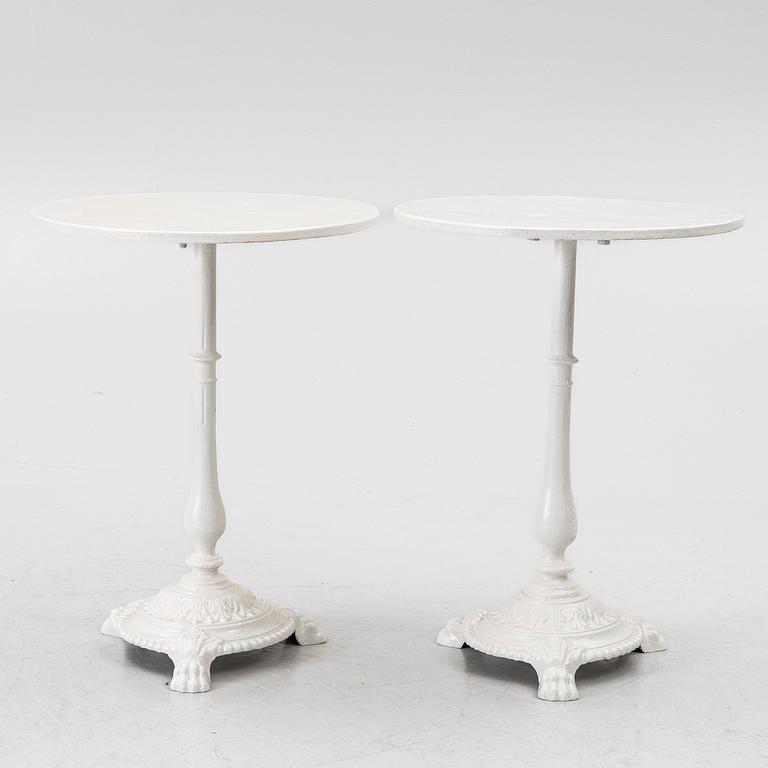 A pair of café tables, around 1900.