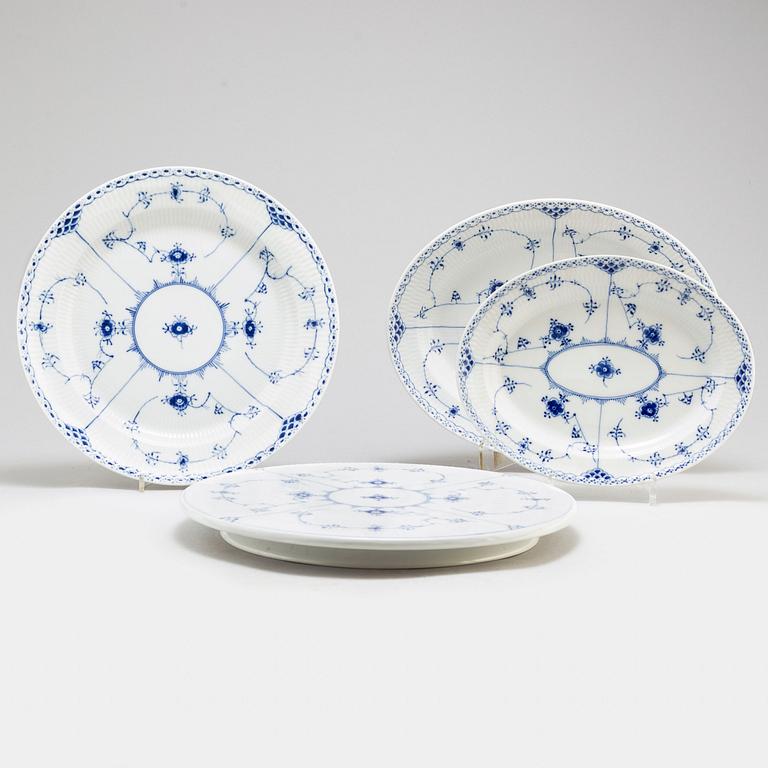 A 43 piece porcelain service, 'Musselmalet' Royal Copenhagen, Denmark, second half of the 20th century.