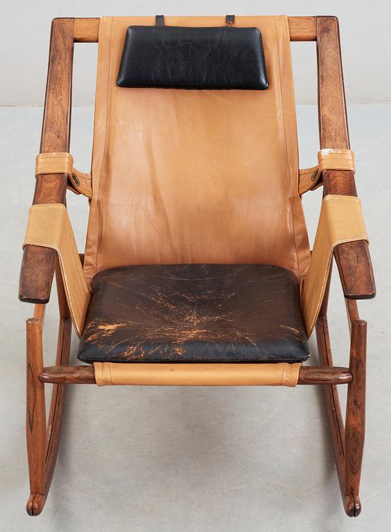 A palisander rocking chair attributed to Liceu de Artes, Brasil 1960's.