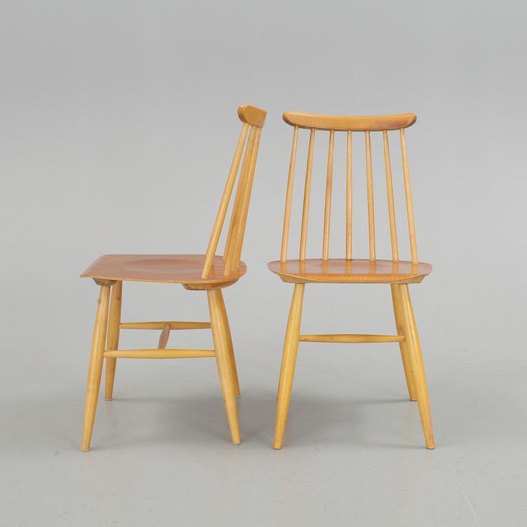 STOLAR, 4st, "Fanett", Ilmari Tapiovaara, Edsbyverken, formgiven 1955.