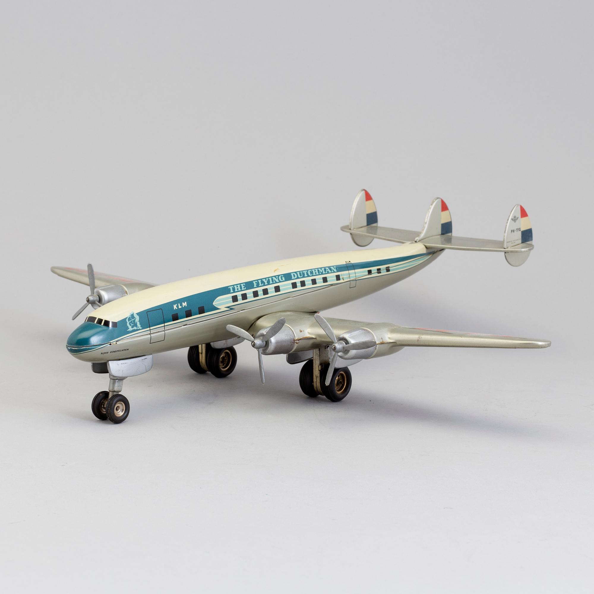 a metal model airplane "DE VLIEGENDE HOLLANDER", 1960s / 70-tal.