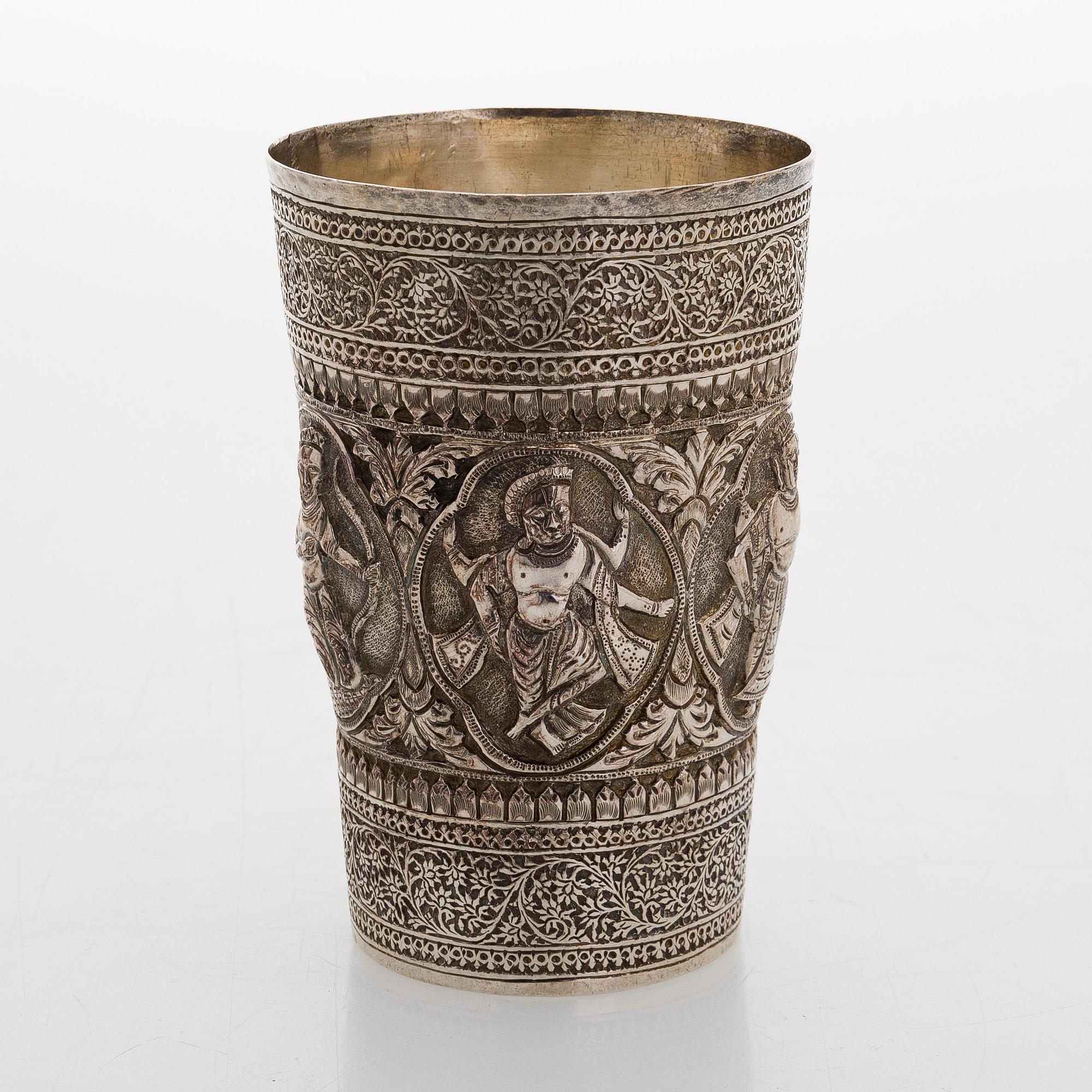 A silver beaker, presumably India, Finnish control marks, Helsinki 1969.