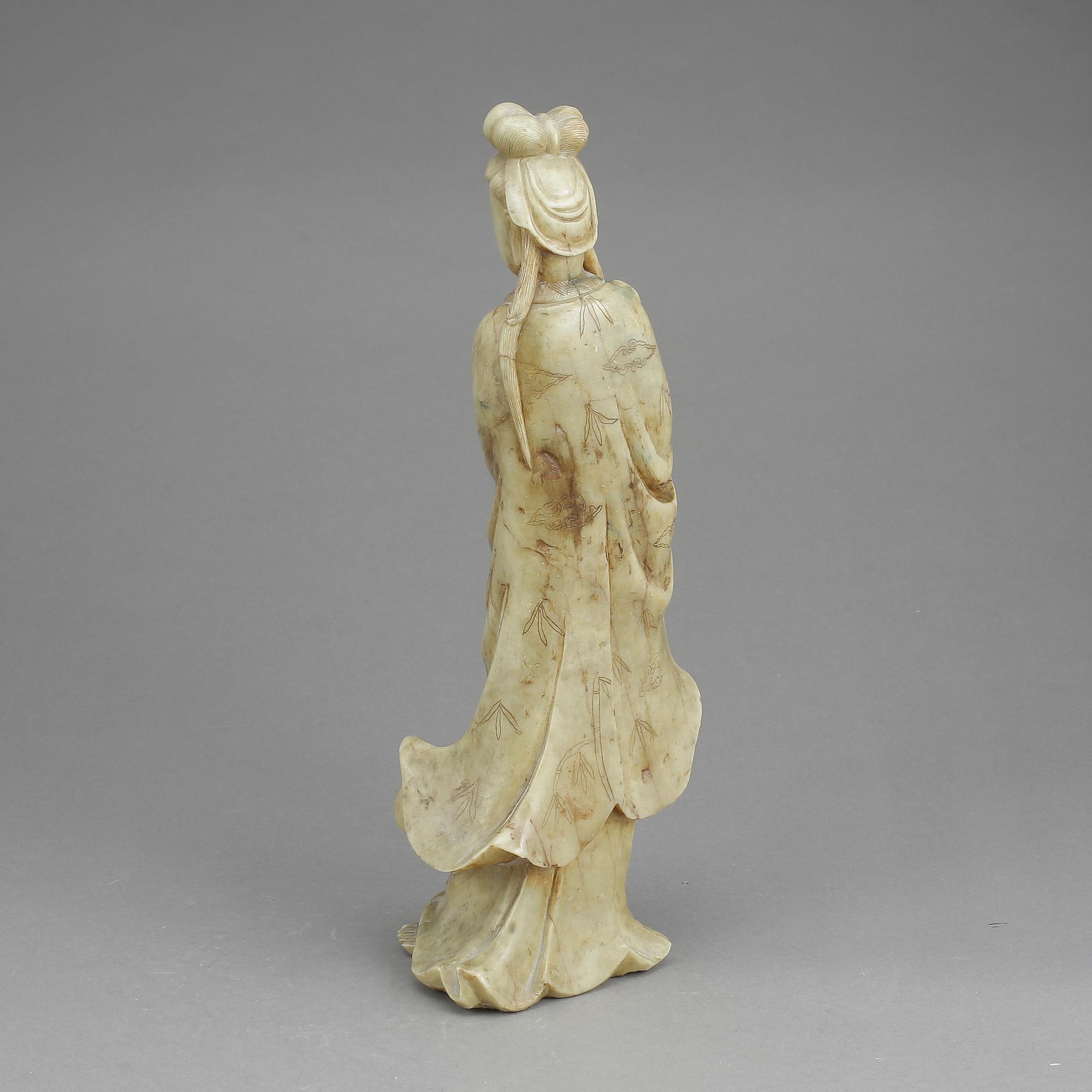 GUANYIN, soapstone, Kina 1800/1900-tal.