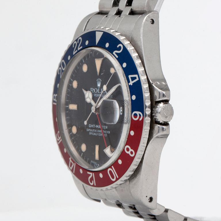 ROLEX, Oyster Perpetual, GMT-Master (Swiss-T<25), Chronometer, wristwatch, 39 mm,