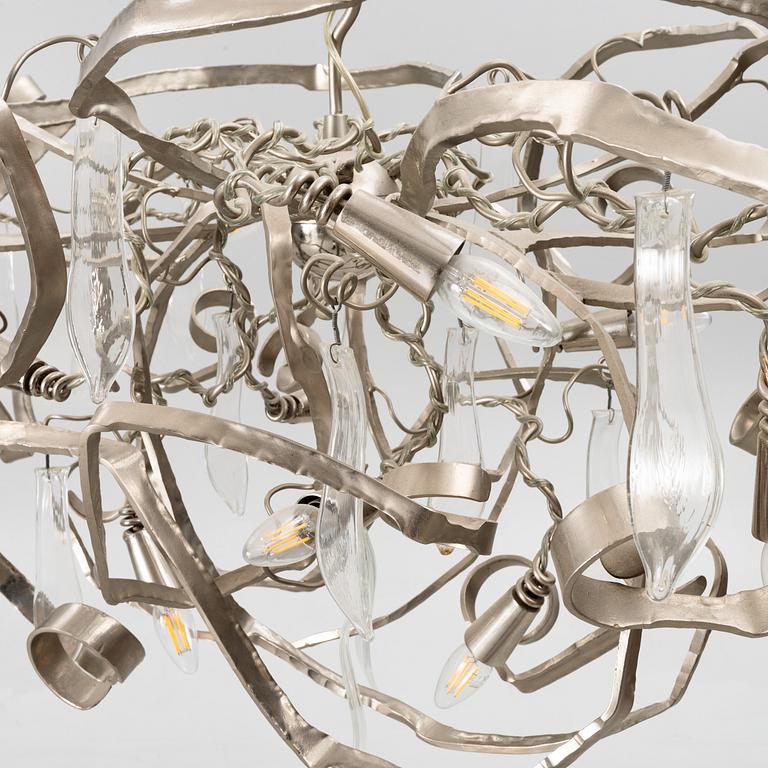 William Brand & Annet van Egmond, a 'Delphinium' chandelier, Brand van Egmond, Netherlands, 21st Century.