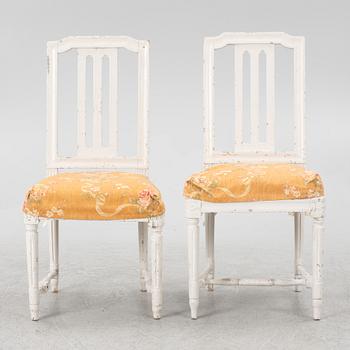 Stolar, ett par, sent 1700-tal. Gustavianska.