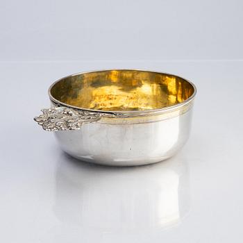 A Swedish parcel-gilt silver drinking cup/bowl, mark of Henrik Wittkopf the elder, Stockholm 1749.