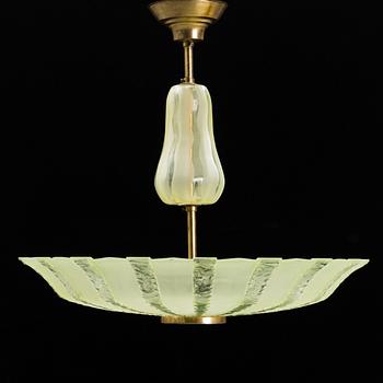 A Swedish Modern glass ceiling light, 1940's.