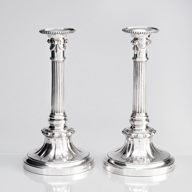 Pehr Zethelius, ljusstakar, ett par, silver, Stockholm 1779. Gustavianska.