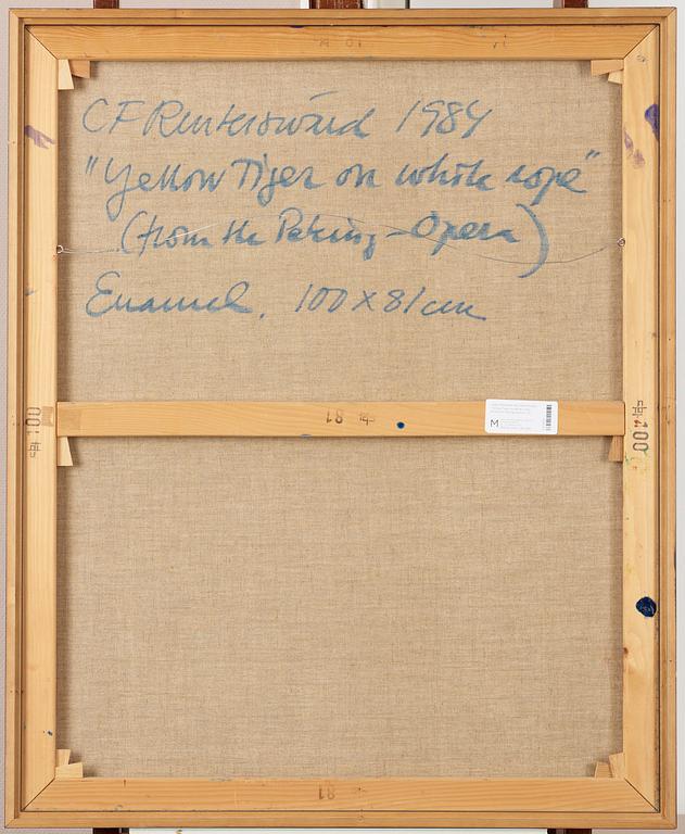 Carl Fredrik Reuterswärd, "Yellow Tiger on white rope" (from the Peking-Opera).