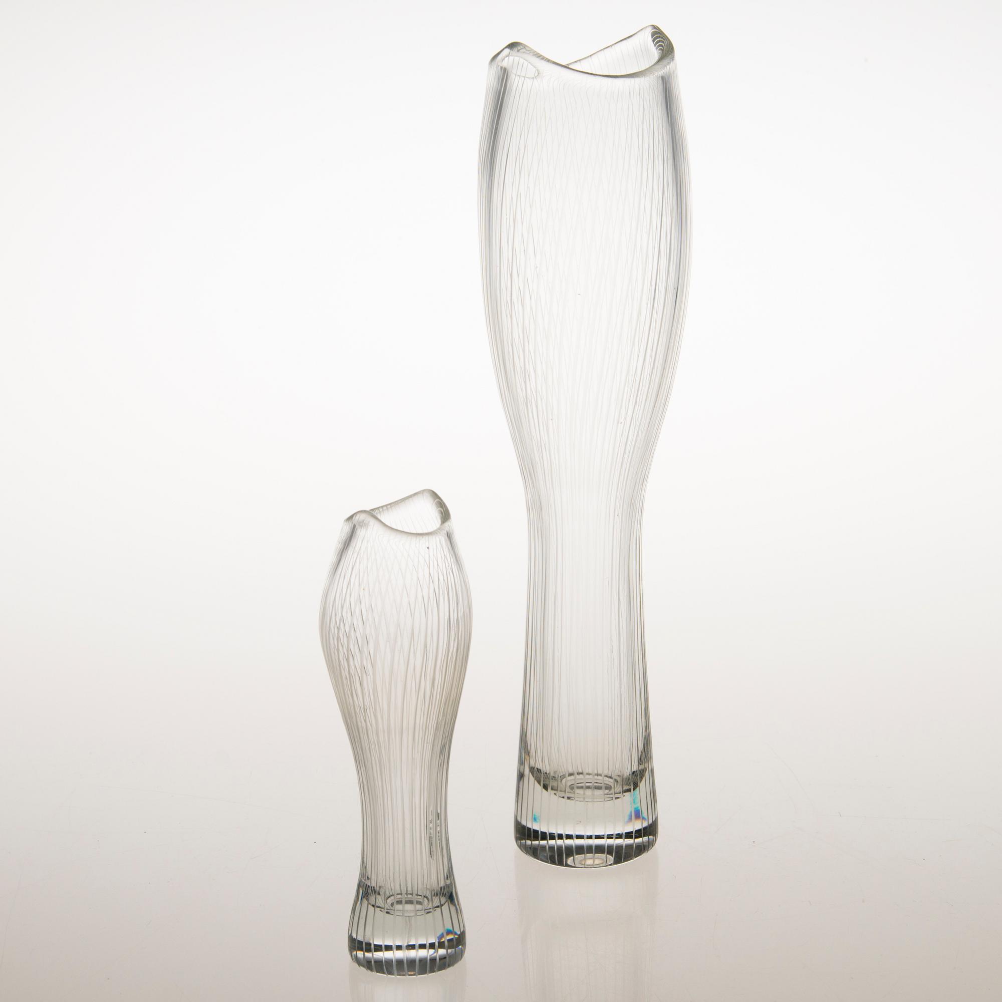 TAPIO WIRKKALA, MALJAKOITA, 2 kpl, lasia, 3545, signeerattu Tapio Wirkkala Iittala.