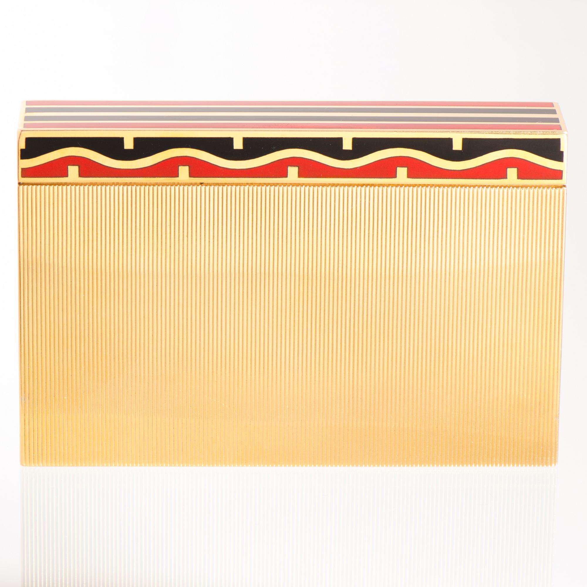 A VAN CLEEF & ARPELS CASE, 18K gold, enamel, c. 1930s.